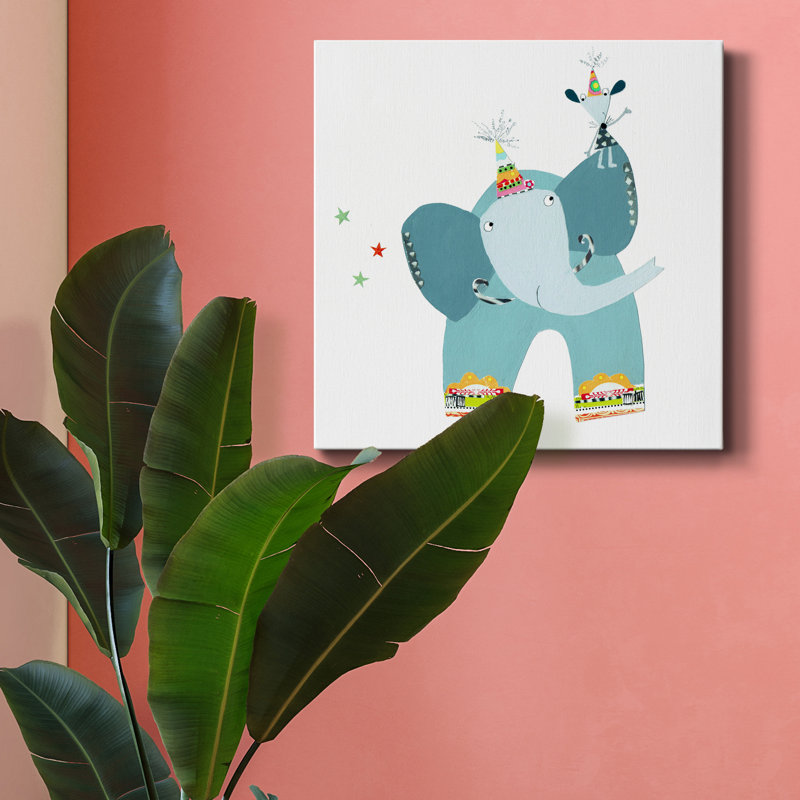 Circus Elephant - impression sur toile tendue, H 16 po x l 16 po x P 1 po