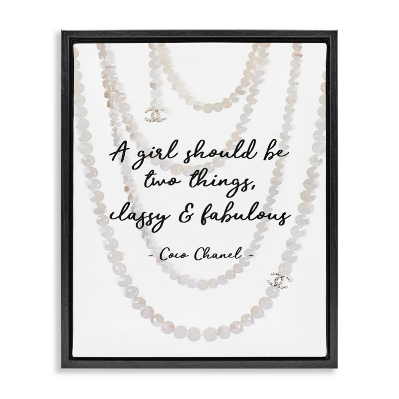 Art mural sur toile encadrée noire Classy & Fabulous Fashion Quote par Amanda Greenwood, H 31 po x l 25 po x P 1,7 po