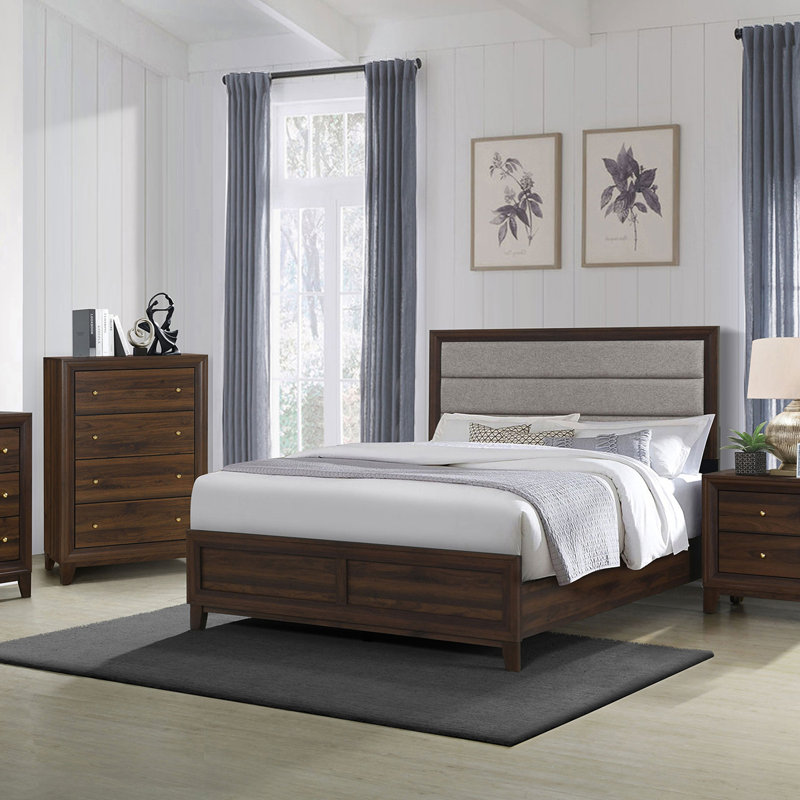 Anza Walnut 2-Drawer Nightstand Bedside Table