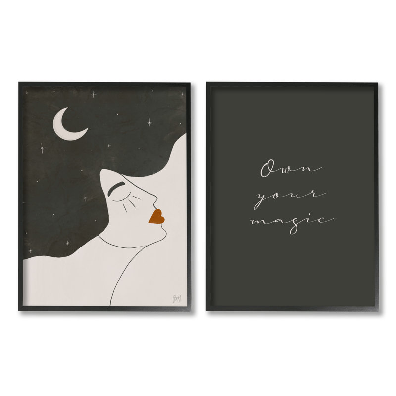 «Owners» par Birch & Ink, ensemble de 2 pièces, H 30 po x l 24 po, Giclée encadrée noir minuit