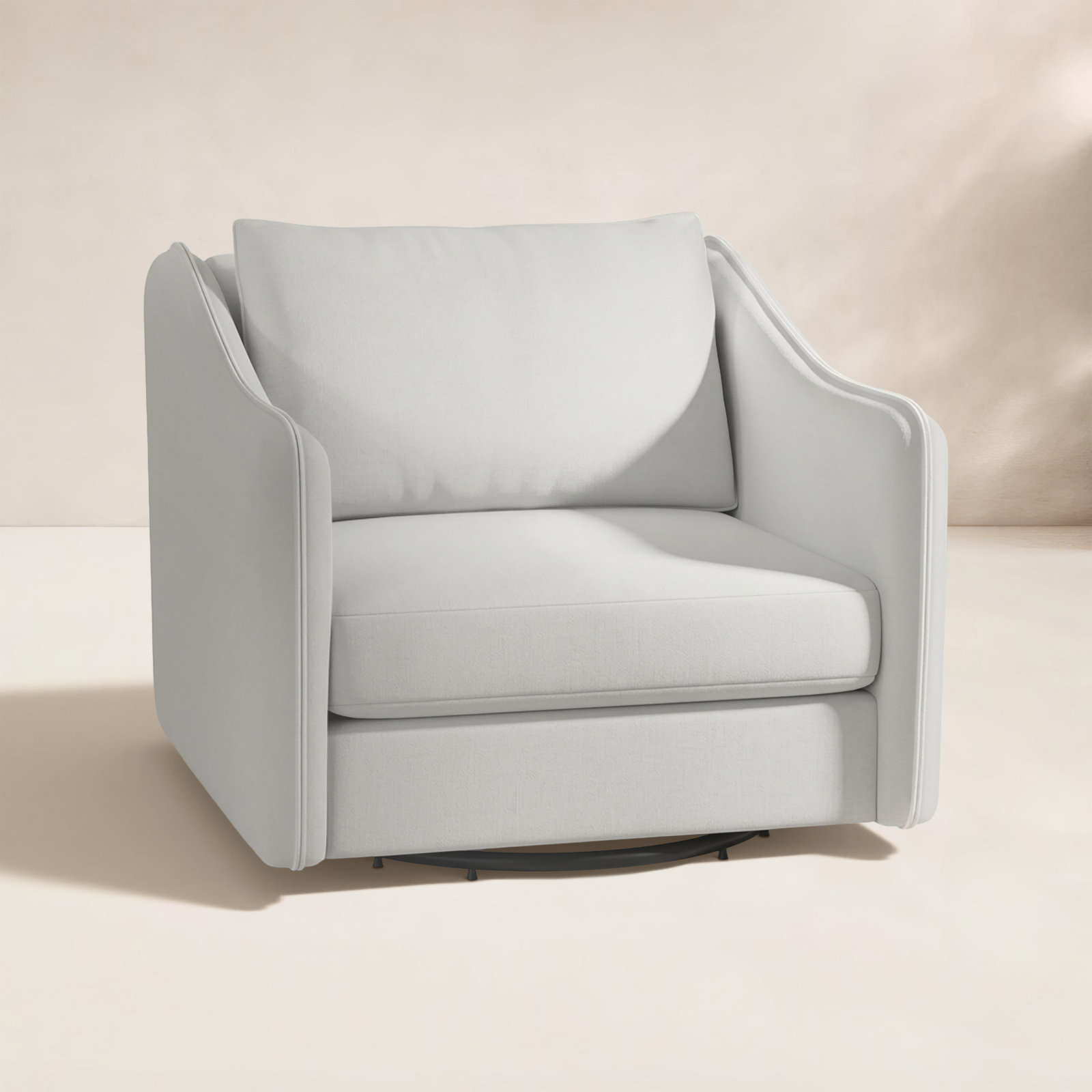 Seyfried Sunbrella® Swivel Patio Lounge Chair, Light Grey Vinyl 6503-010