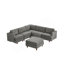 Modern Modular Sectional Couch,6 Seaters Sleeper Sofa Upholstered Corduroy Free Combination Sofa(Grey)-1651686975