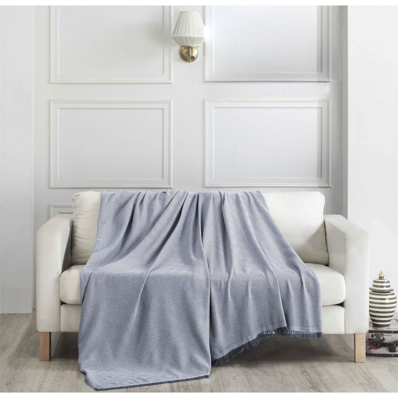 Jeté en coton Mccleskey, Gris