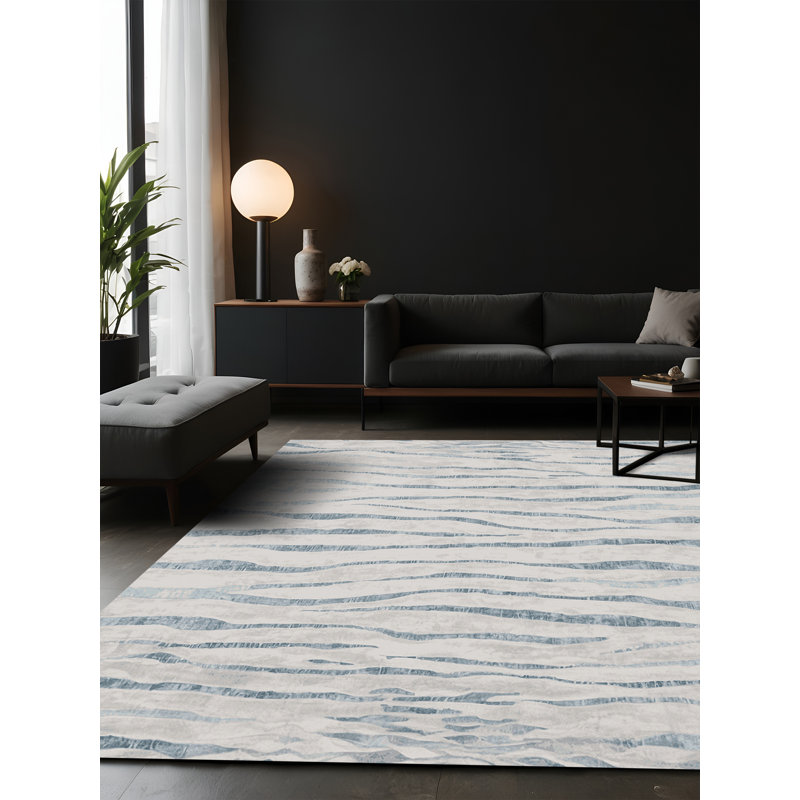 Tapis gris soyeux et moelleux, Carré 4 pi