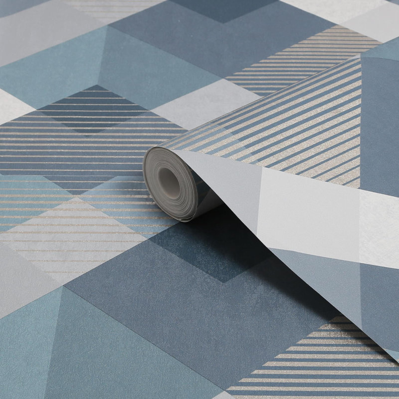 Superfresco Easy Kaleidoscope Geometric Wallpaper, Blue