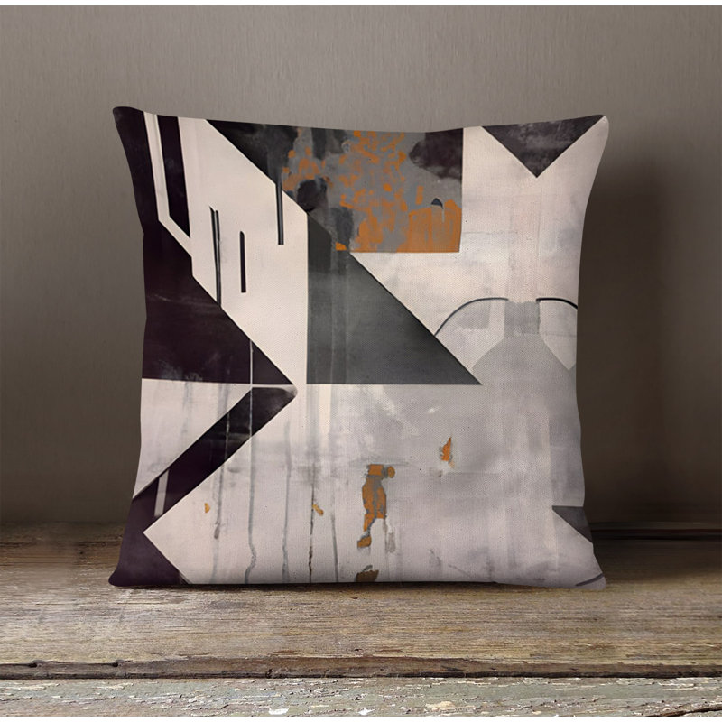 Throw Pillow With Insert, Black/Gray Art Deco 3, 20"H x 20"W