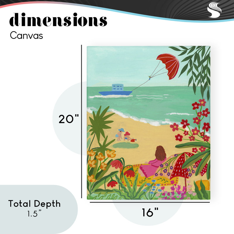 Plage et vue sur toile, conception par Nabeela Rumi, H 20 po x l 16 po