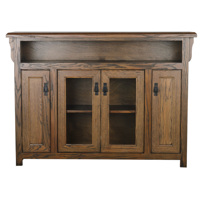 Rockcrest Unfinished TV Stand for TVs up to 65", Aqua Oak