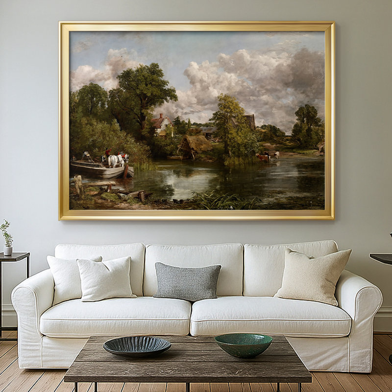Le cheval blanc - John Constable - Toile tendue avec châssis 1819, 30 x 5 x 42,5, Toile avec cadre, Doré
