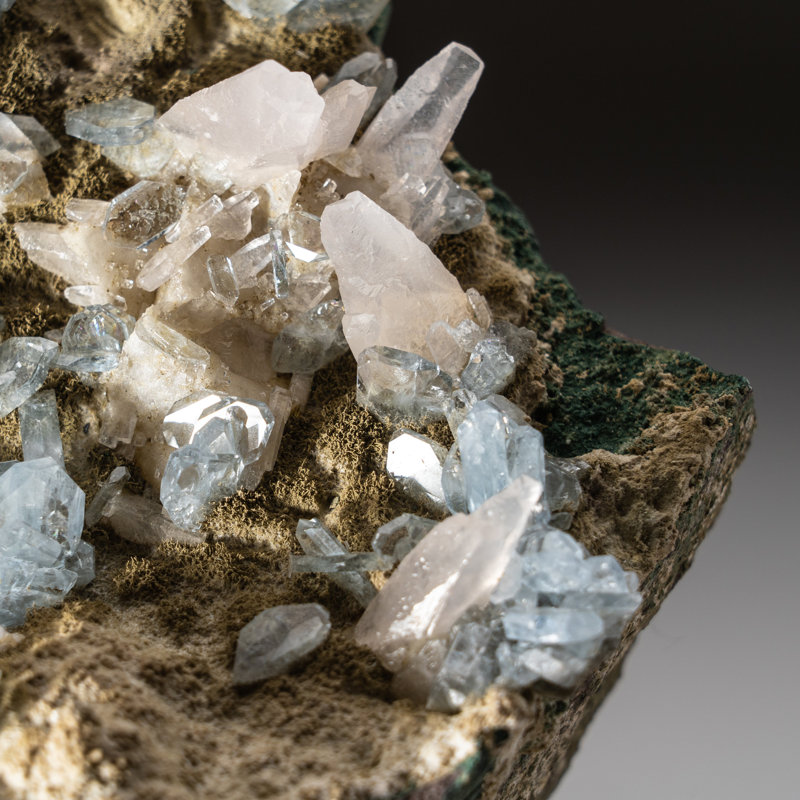Genuine Barite with Calcite Cluster