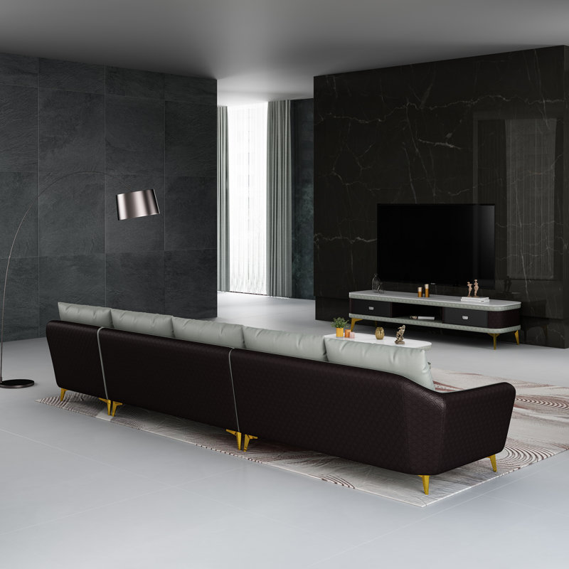 Leather Sectional, Right Hand Facing