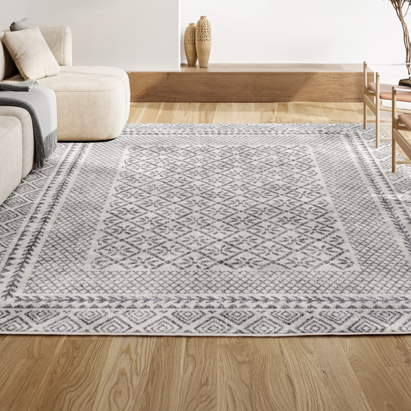 Tapis gris / crème Dawesville, Rectangle 4 pi x 6 pi