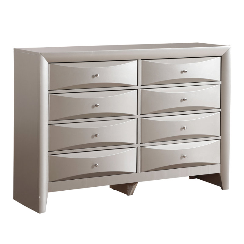 Élégante commode champagne argentée