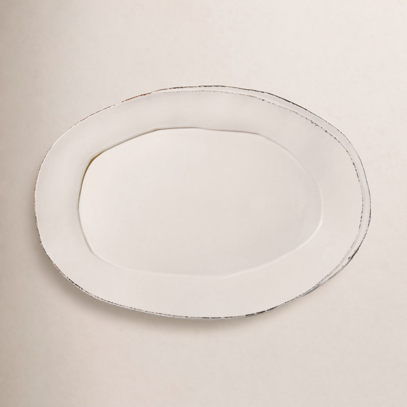 Lastra Stoneware Platter, White