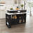 47" Kitchen Island with Extendable & Rotating Table, 4 Drawers, and Glass Door Cabinets – Marble Veneer Retro-129895317