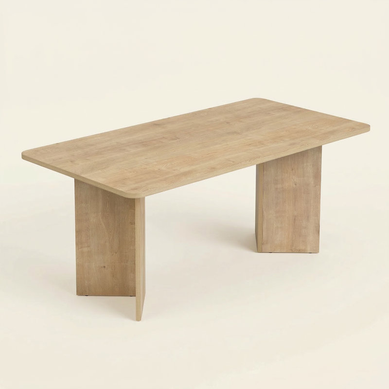 71" Rectangular Multipurpose Dining And Conference Table, Honey Oak