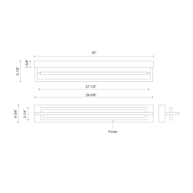 Mondrian 1 - Light LED Bath Bar, Brushed Nickel