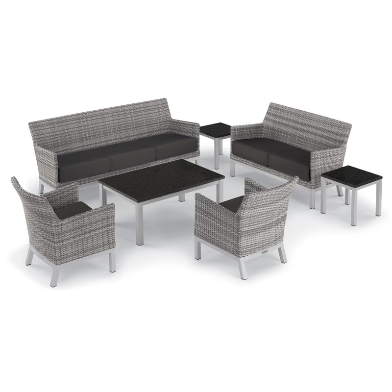 Argento and Travira Outdoor Conversation Set, Jet Black