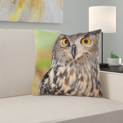European Eagle Owl Throw Pillow