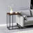 Natayla Rustic Brown C-Shaped Metal Frame End Table for Living Room, Bedroom, Bedside