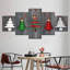 Hanging Christmas Trees - Ensemble de 5 toiles tendues-1947199751