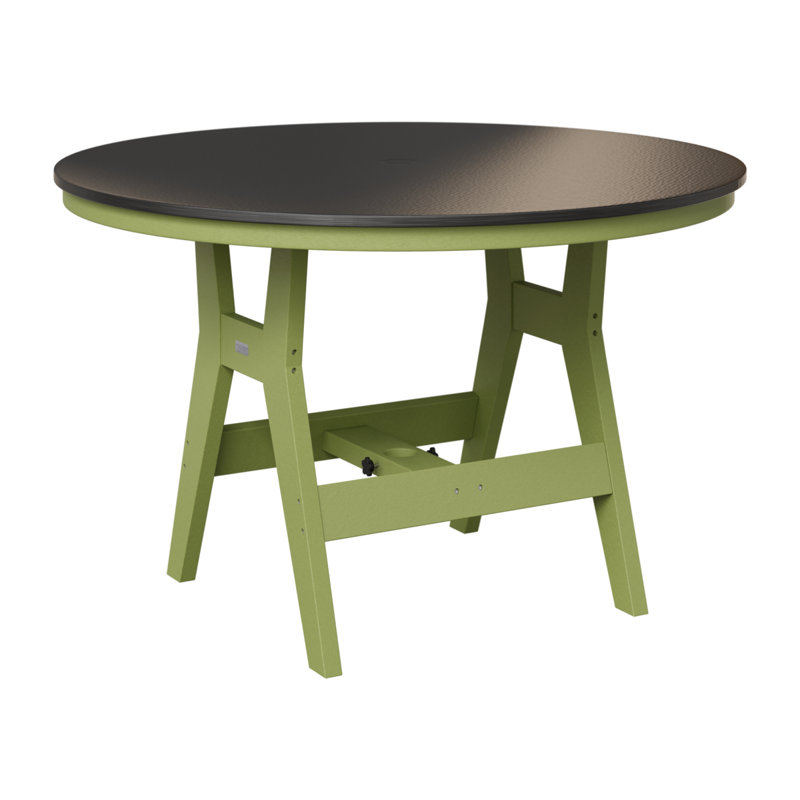 Table de bar ronde 48 po Berlin Gardens Harbor, Vert kiwi, Noir martelé, H 38,87 po x l 48 po x P 48 po