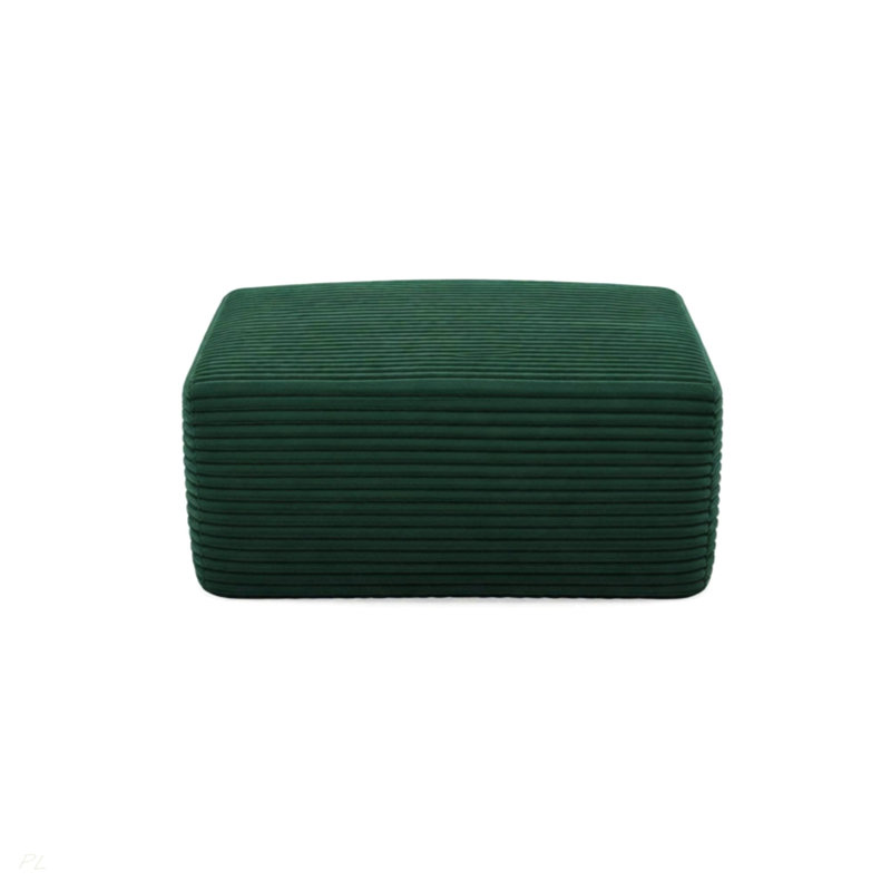 Ottoman Footrest With Removable Washable Cushion, Green