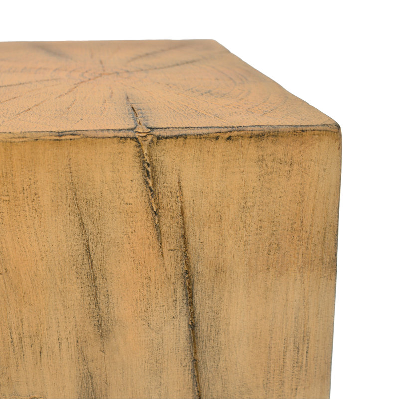 Antwan Black Wood-Look End Table, 14.67" Wide, For Drinks, Indoor Outdoor Decor Color, 18" High, Wood-Like Finish, Mixable With Same-Style Items