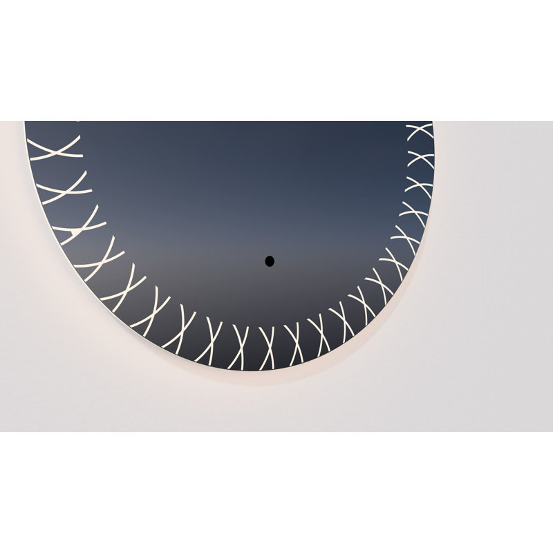 Round Frameless LED Bathroom Mirror with Defogger