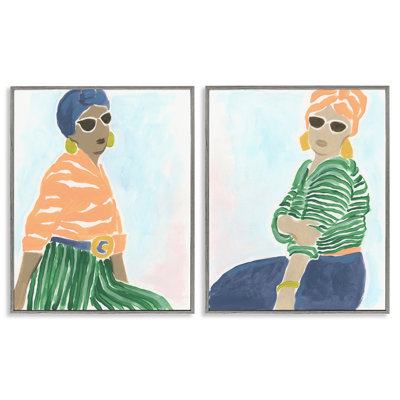  «Trendy Summer Style Women», ensemble de 2 giclées par June Erica Vess