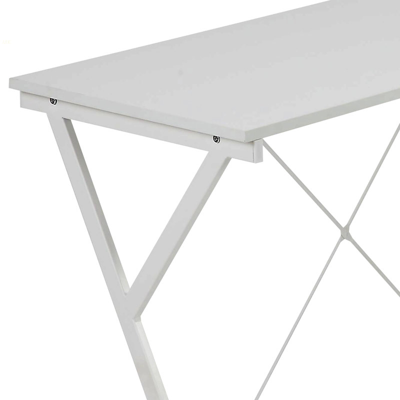 White L-Shaped Computer Desk With CPU Holder, White
