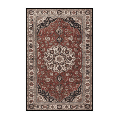 Machine Washable Persian Brown Area Rug