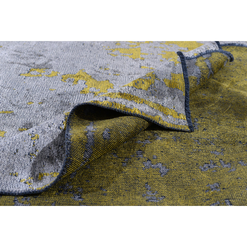Rapture Gray/Yellow Abstract Luxury Area Rug, Rectangle 7'10" x 9'10"
