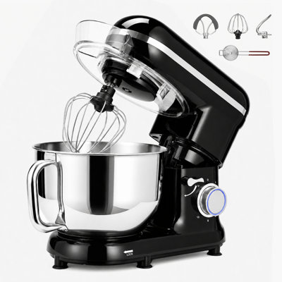 6-Quart 10-Speed Tilt-Head Electric Black Stand Mixer