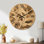 Grande horloge murale en bois de verdure - silhouette botanique neutre