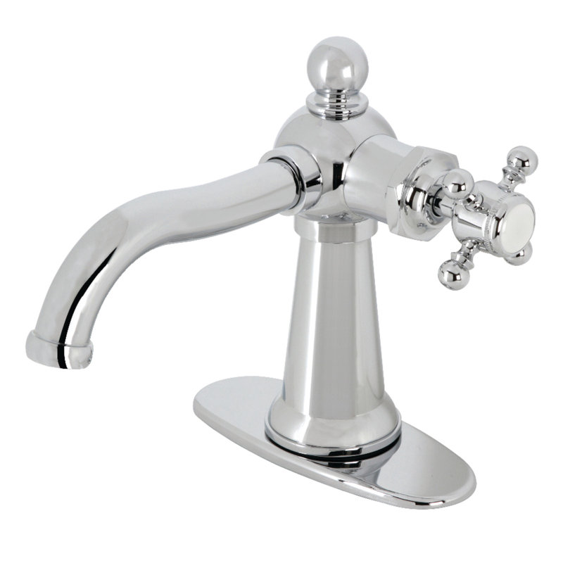 Robinet de salle de bain à poignée simple Kingston Chrome KSD154BXCP, Chrome poli