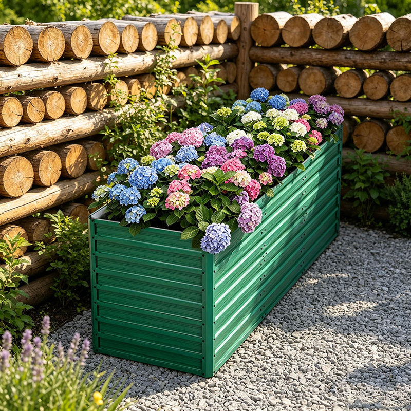 Lit de jardin surélevé en métal vert