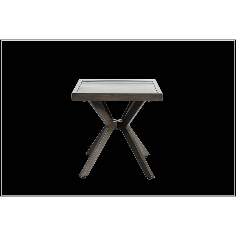 Table de patio en fonte d'aluminium durable avec une conception élégante tissée en croix pour une utilisation extérieure et une capacité de poids supérieure