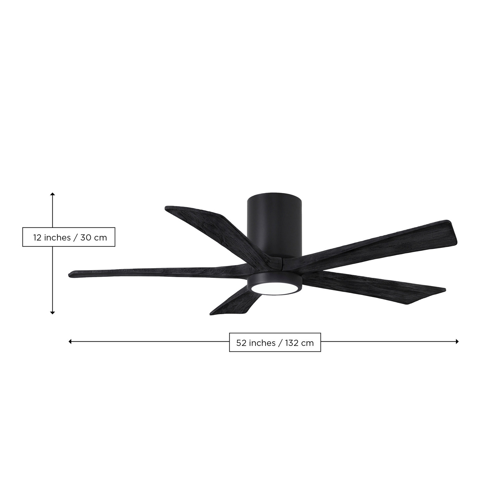 Irene 5 - Blade LED Ceiling Fan with Light Kit Included, Brushed Brass, Matte Black, 60"