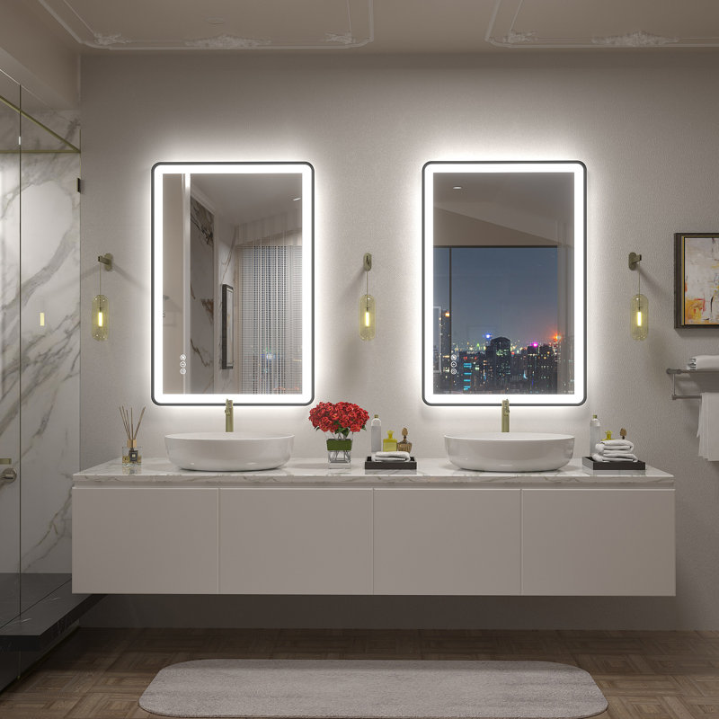 Miroir de salle de bain / meuble-lavabo Aevar, 36 po x 24 po