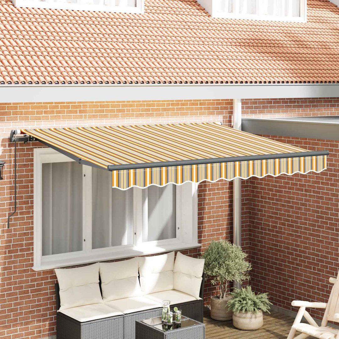 VidaXL 250cm W x 200cm D Polyester Cover Retractable Patio Awning