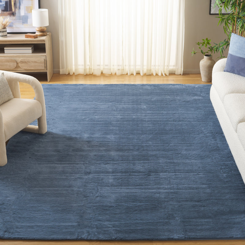 Faux Rabbit Fur Performance Machine Washable Solid Color Rug, Rectangle 8' x 10'