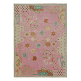 Art Deco Hand Knotted Wool Area Rug