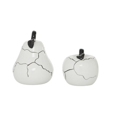 Cianciolo Ceramic Apple and Pear Sculpture Set