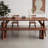 Brown Rectangular Solid Wood A-Frame Dining Table-200801069