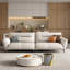 Khaki Genuine Leather 3 - Piece Living Room Set