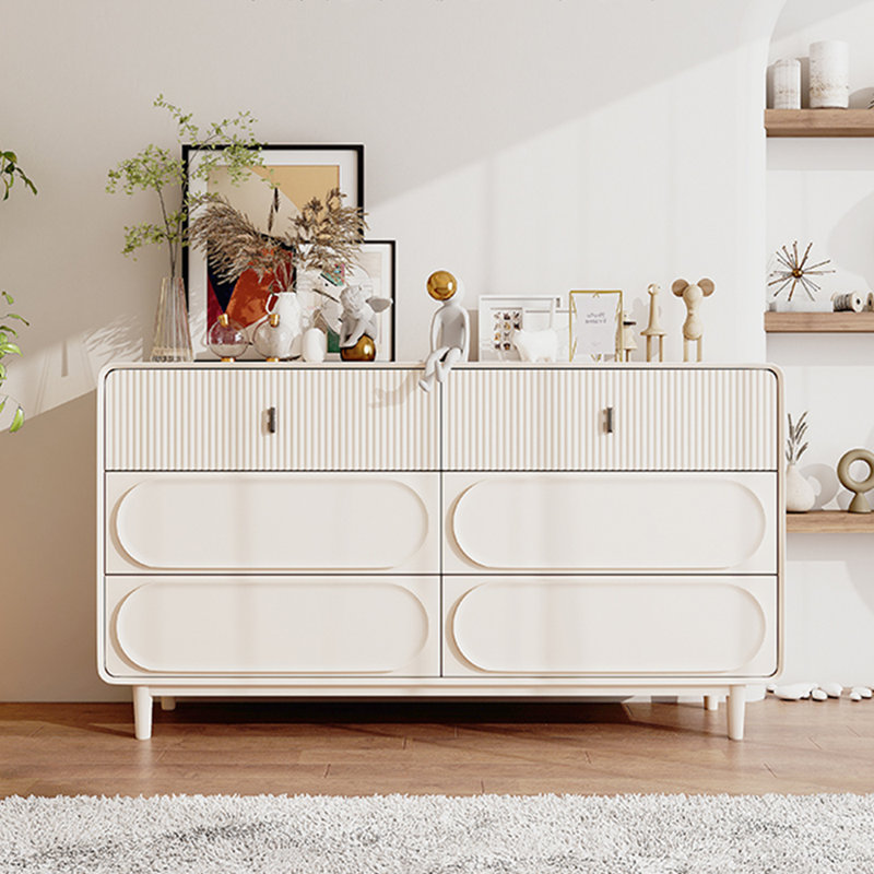 Cream style simple solid wood storage