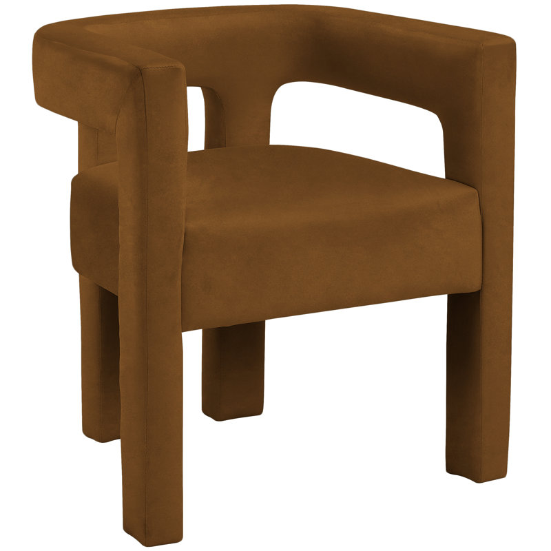 Iwinosa 18.5'' H Velvet Upholstered Armchair, Saddle Velvet