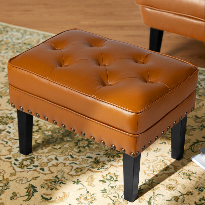 Tabouret d'appoint en bois manufacturé, Tanné