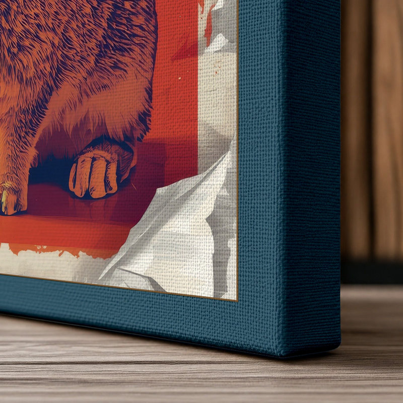 Bold Rabbit Modern - Wrapped Canvas, 18x12 - 45.7 x 30.5 cm, Teal Border